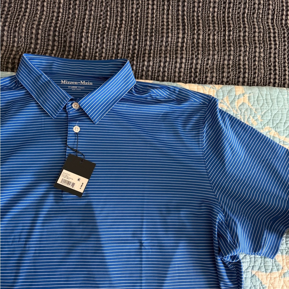 Mizzen+Main Royal Blue Striped Shirt - Picture 4 of 6